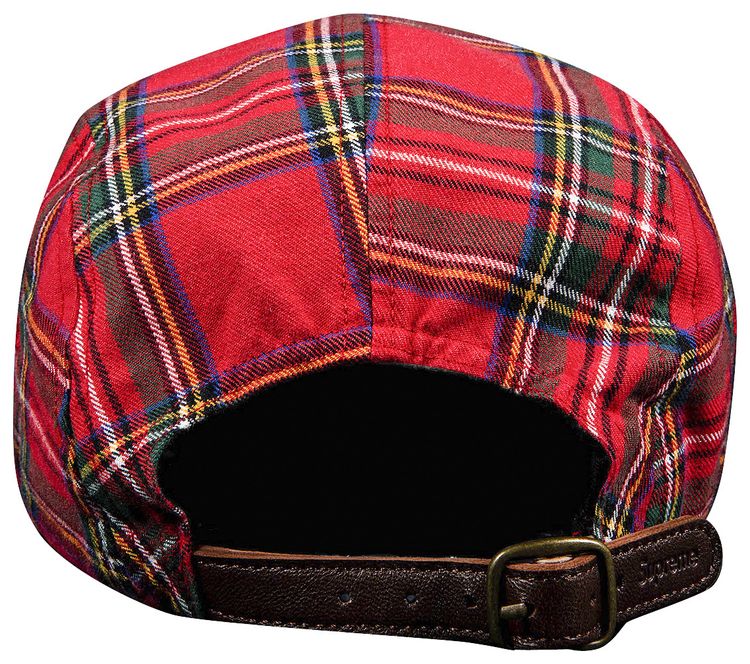 Supreme Washed Chino Twill Camp Cap Red Tartan