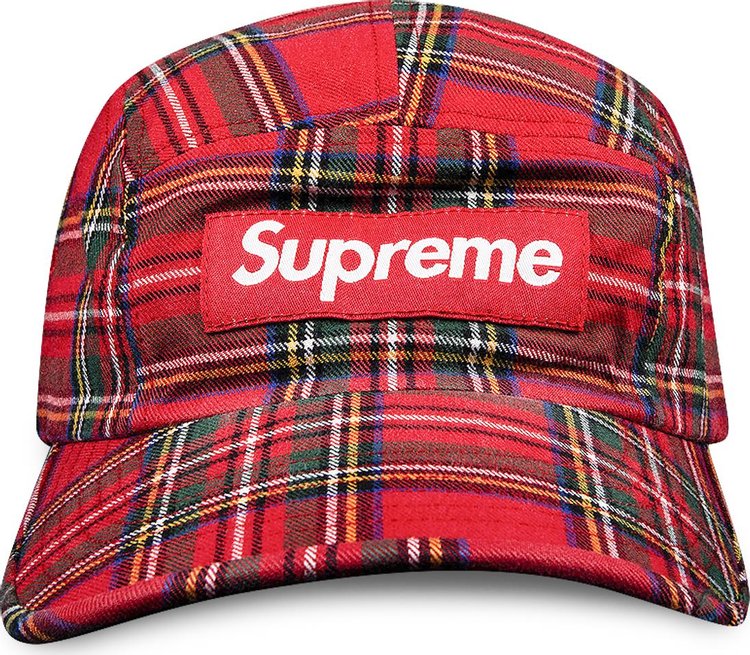 NWT Supreme Washed Twill Camo Box Logo Hat Red White Blue Camp DS