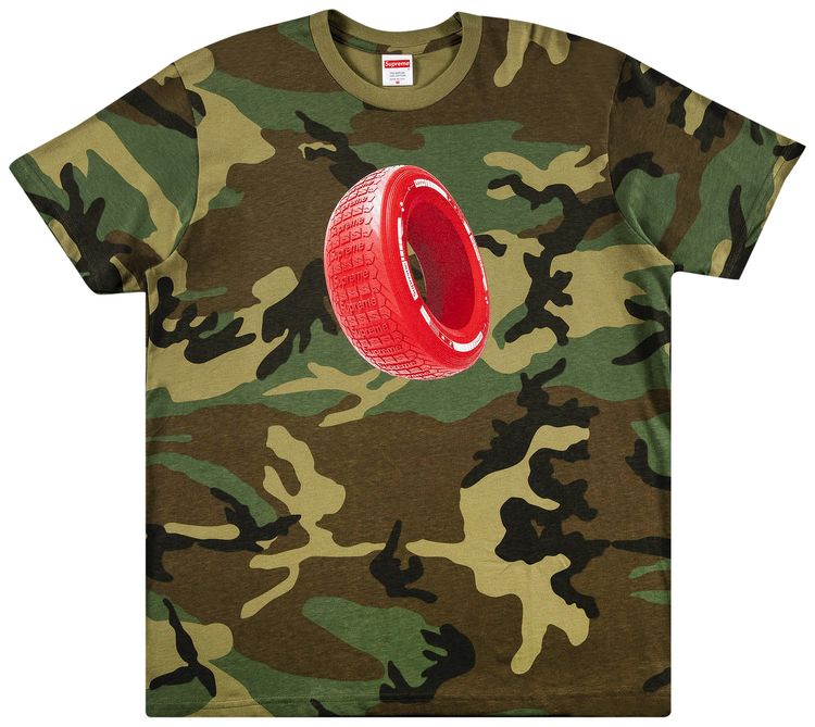 Supreme Tire Tee Woodland Camo