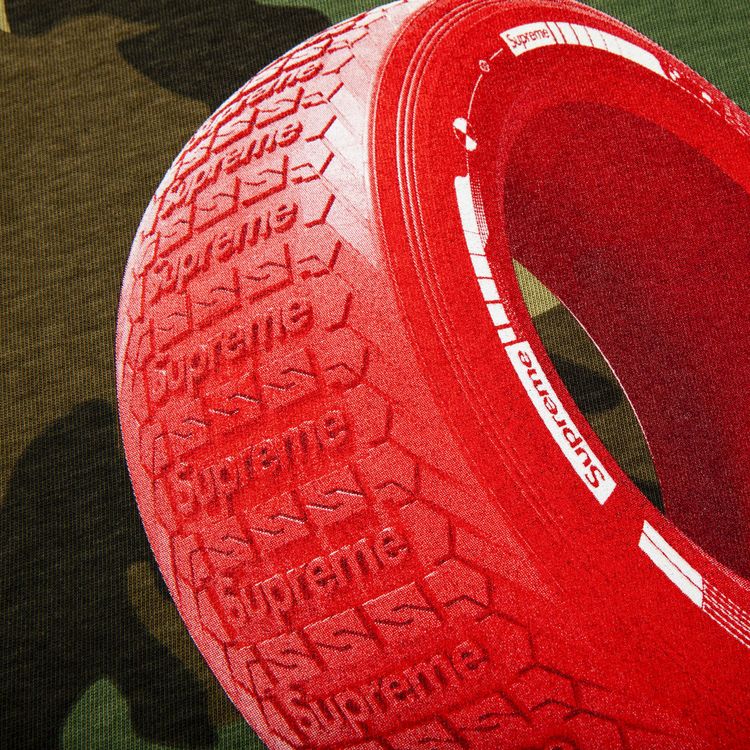Supreme Tire Tee Woodland Camo