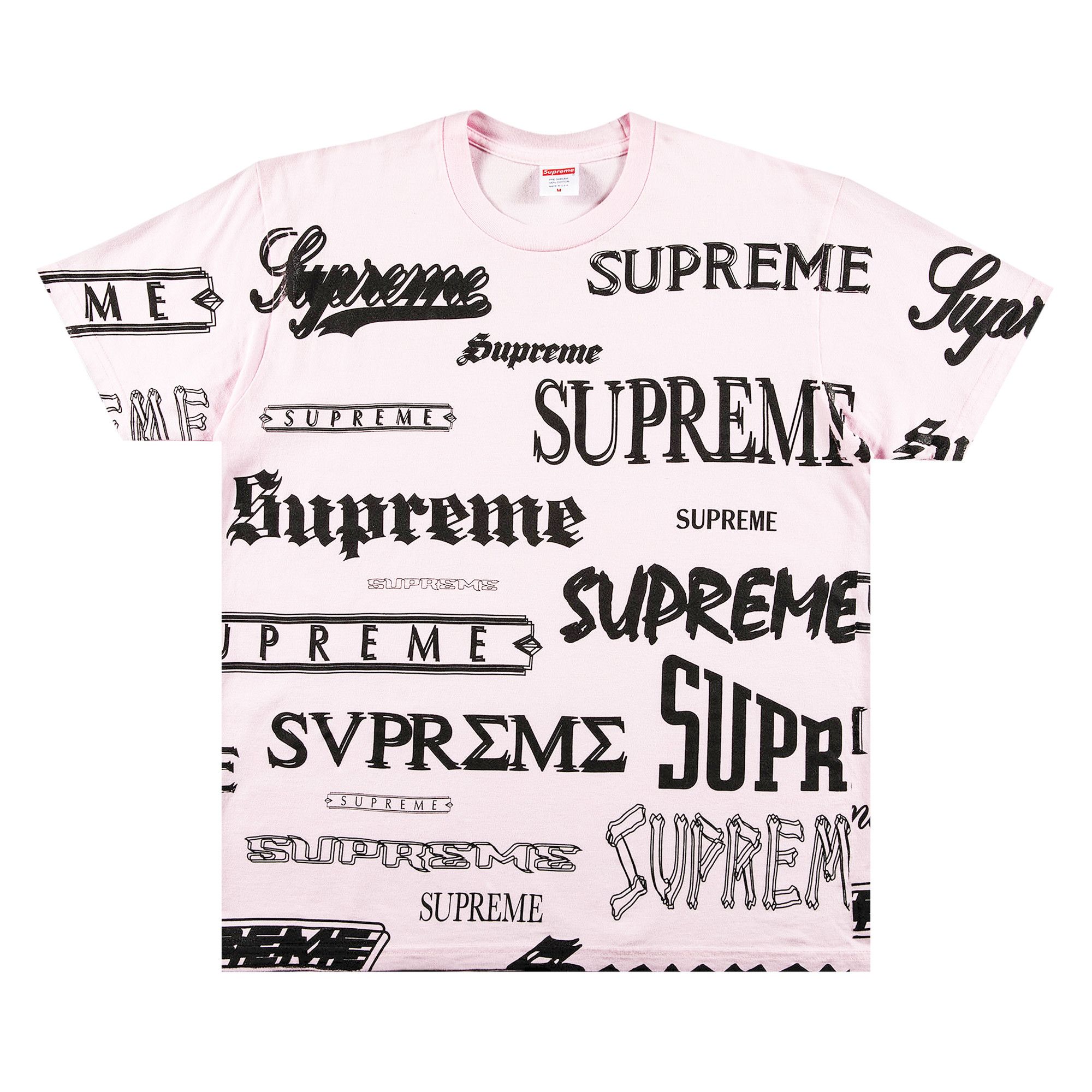 Supreme multi logo tee hot sale black