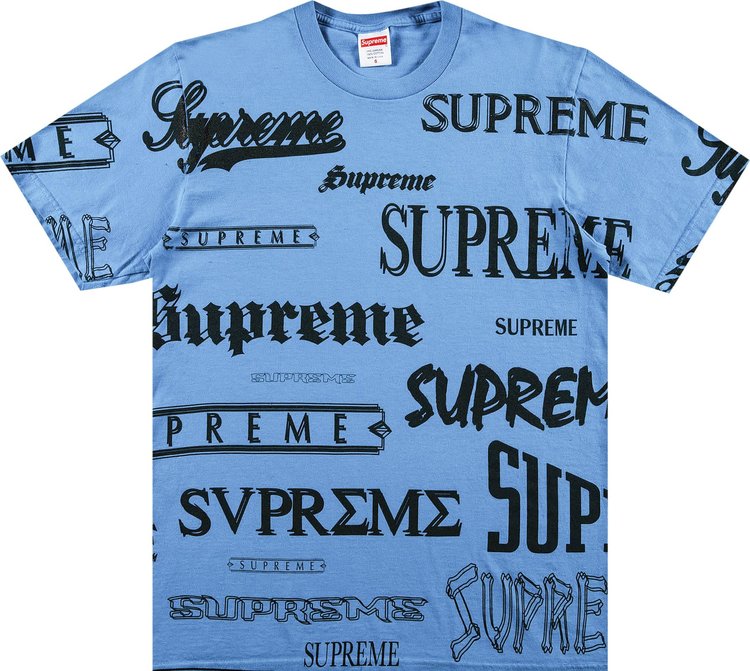 Supreme Red logo t shirt medium Blue Logo Rare