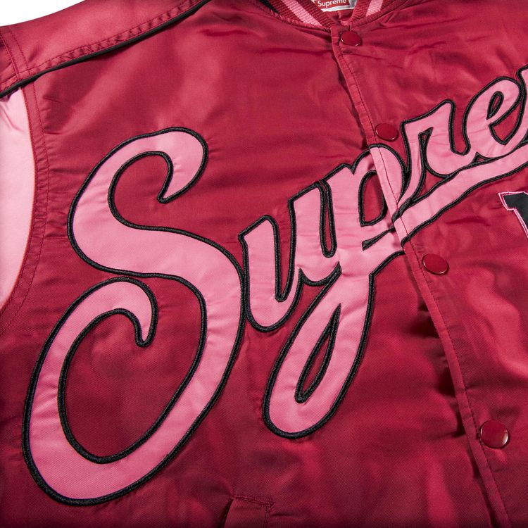 Supreme Contrast Script Varsity Jacket Red