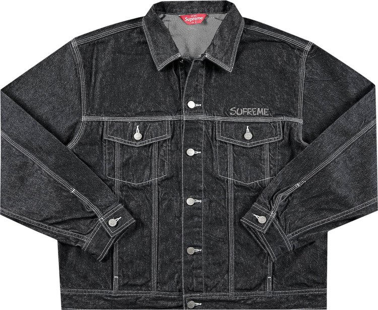 Buy Supreme x Smurfs Denim Trucker Jacket 'Black' - FW20J41 BLACK | GOAT