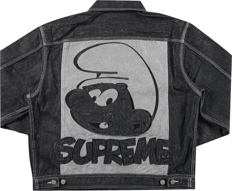 Supreme x Smurfs Denim Trucker Jacket Black