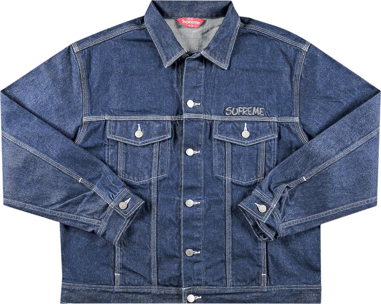 Supreme x Smurfs Denim Trucker Jacket 'Blue' | Men's Size M