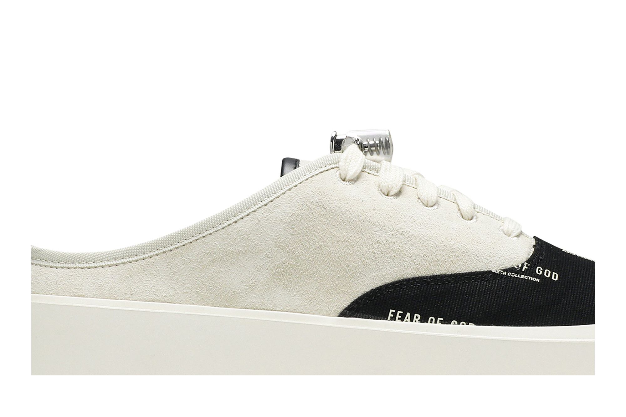 Size 12.0 Fear of God 101 Backless Fear of God Print Bone Black