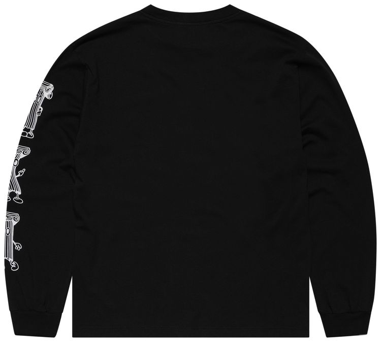 Aries Cartoon Columns Long Sleeve Tee Black