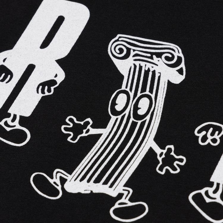 Aries Cartoon Columns Long Sleeve Tee Black