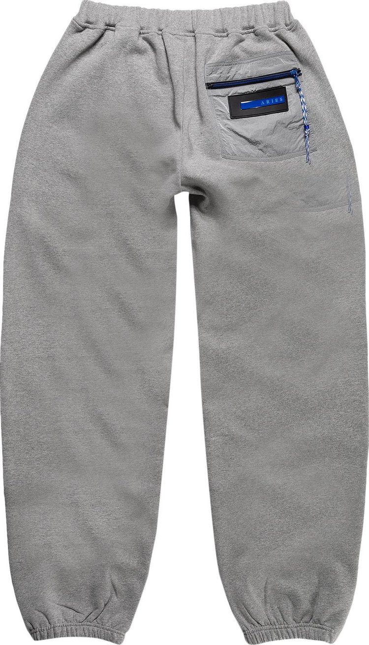 Aries Nylon Pocket Detail Sweatpant Grey Marl