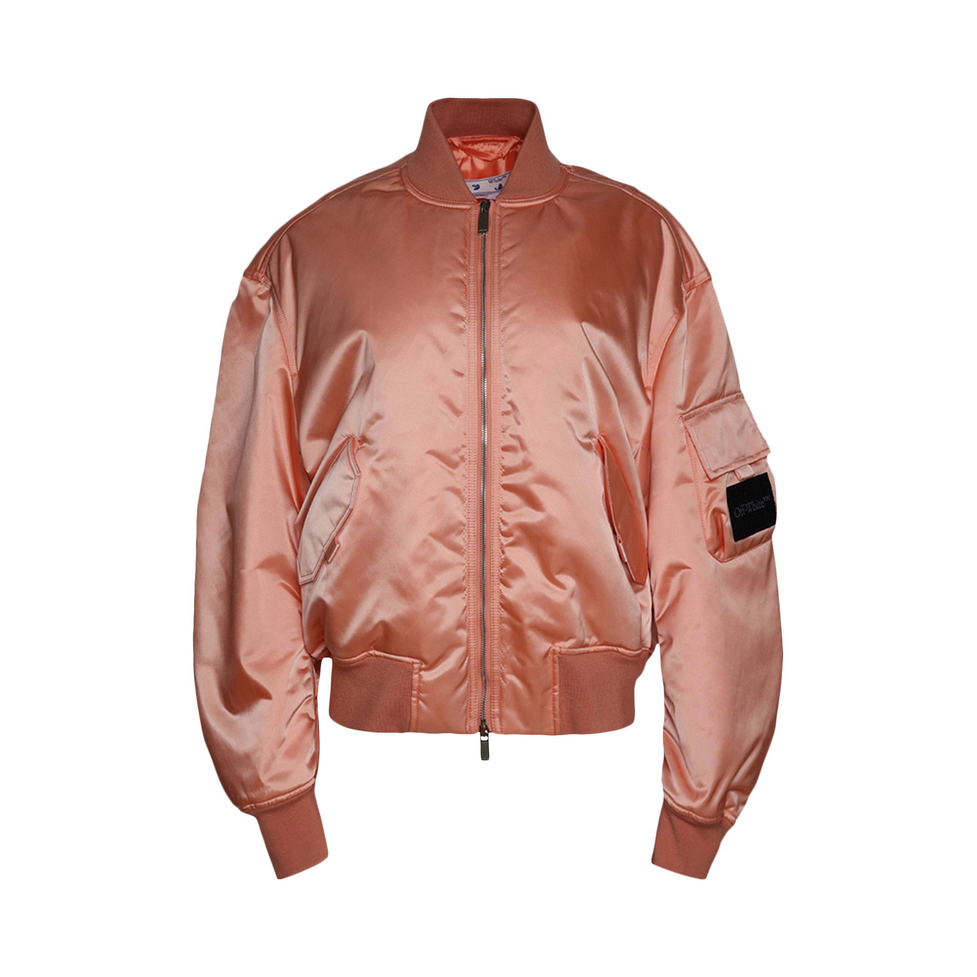 Buy Off White Nylon Bomber Jacket Peach Orange