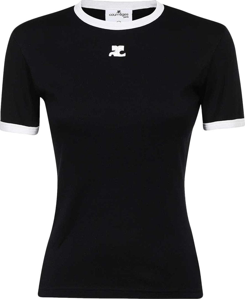 Courrèges Bumpy Contrast T-Shirt 'Black/Heritage White' | GOAT CA