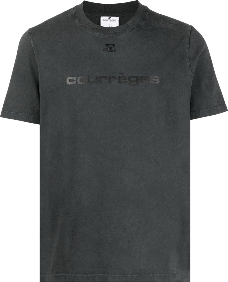 Courrèges Logo Print T-Shirt 'Stone Washed Grey'