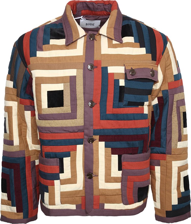 Bode Log Cabin Quilted Workwear Jacket 'Multicolor'