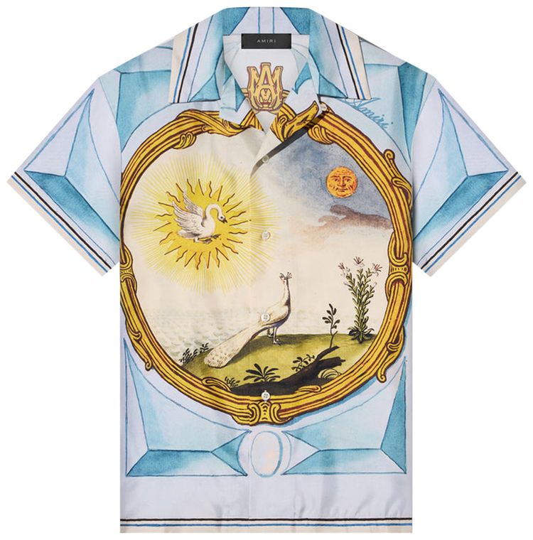 Amiri Landscape Frame Bowling Shirt Multicolor