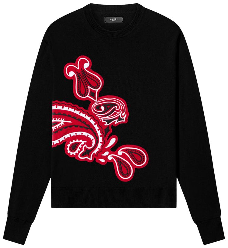 Buy Amiri Bandana Appliqué Rabbit Crew 'Black' - PS23MKL013 001 BLAC | GOAT