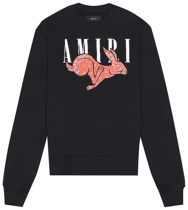 Amiri CNY Rabbit Logo Crewneck Black