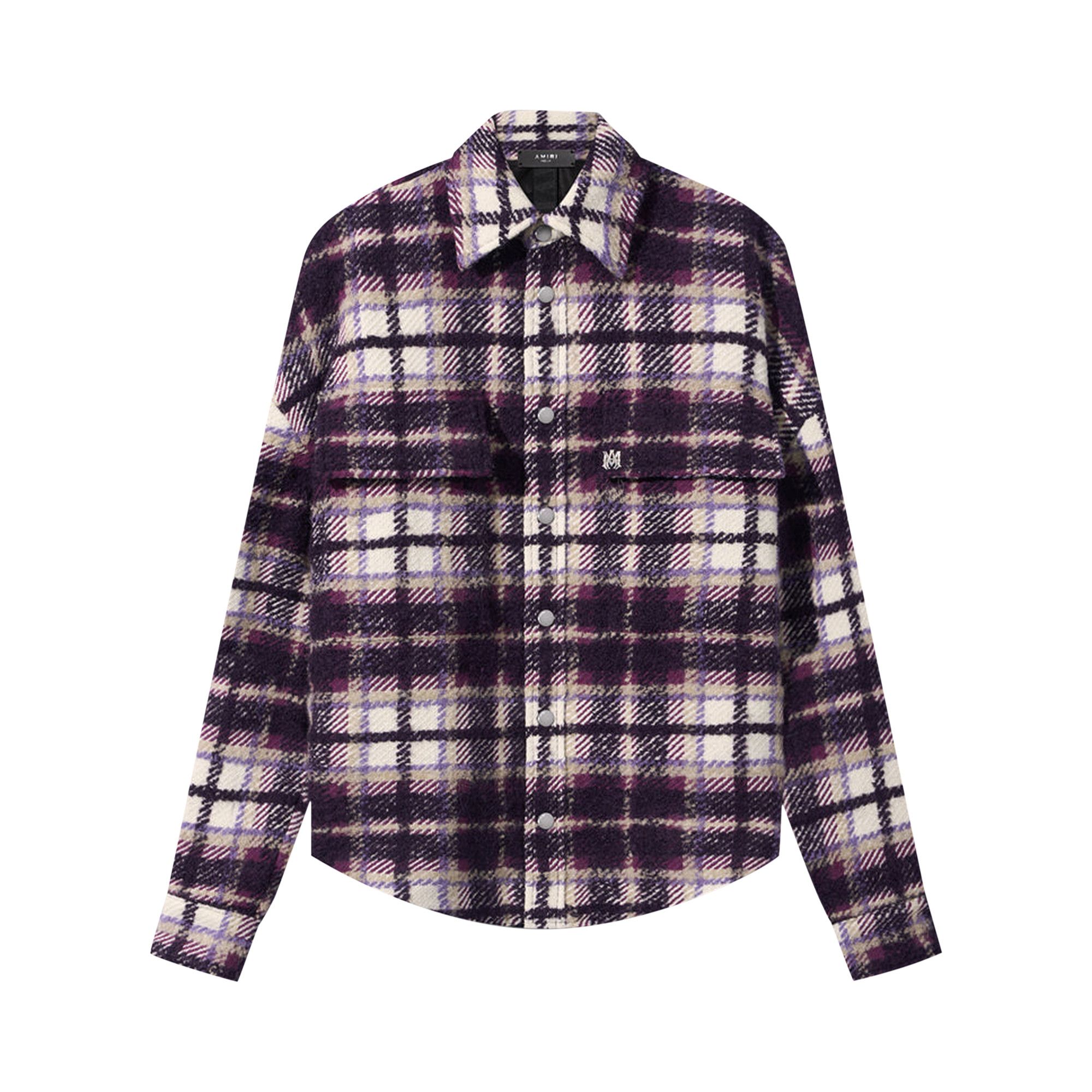 Buy Amiri Plaid Overshirt 'Purple' - PS23MDS092 510 PURP | GOAT