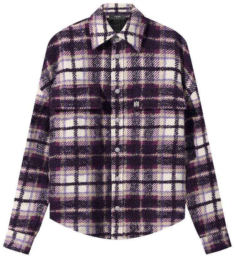 Amiri Plaid Overshirt Purple