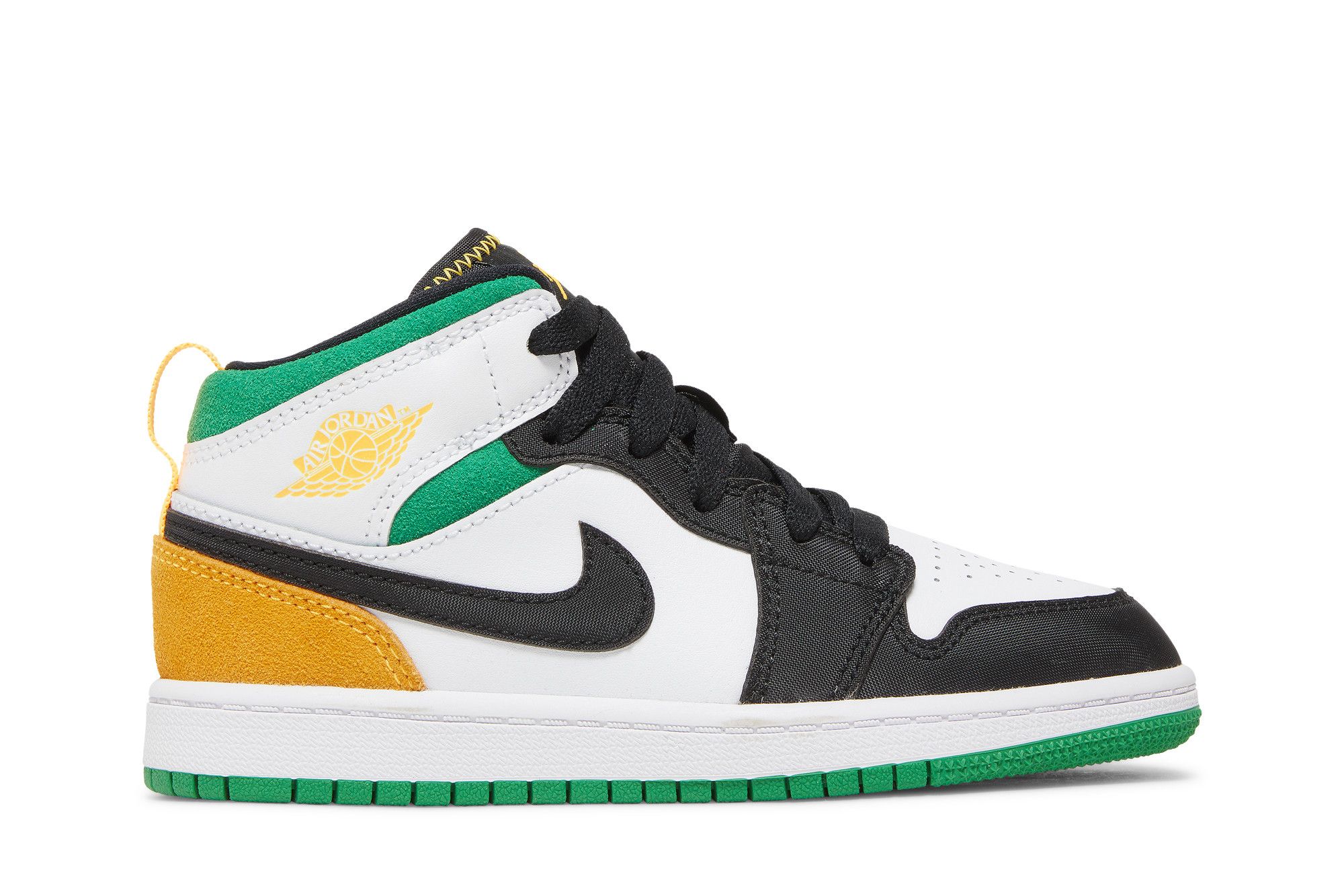 black white green and yellow jordan 1