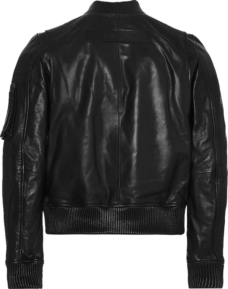 Amiri Leather Bomber Black