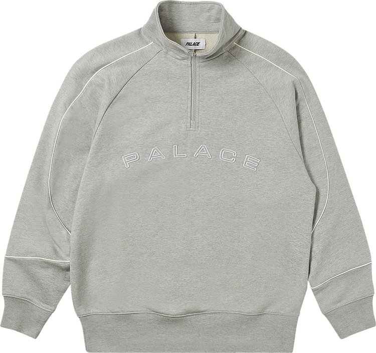 Palace Sport Piped 1/4 Zip 'Grey Marl'