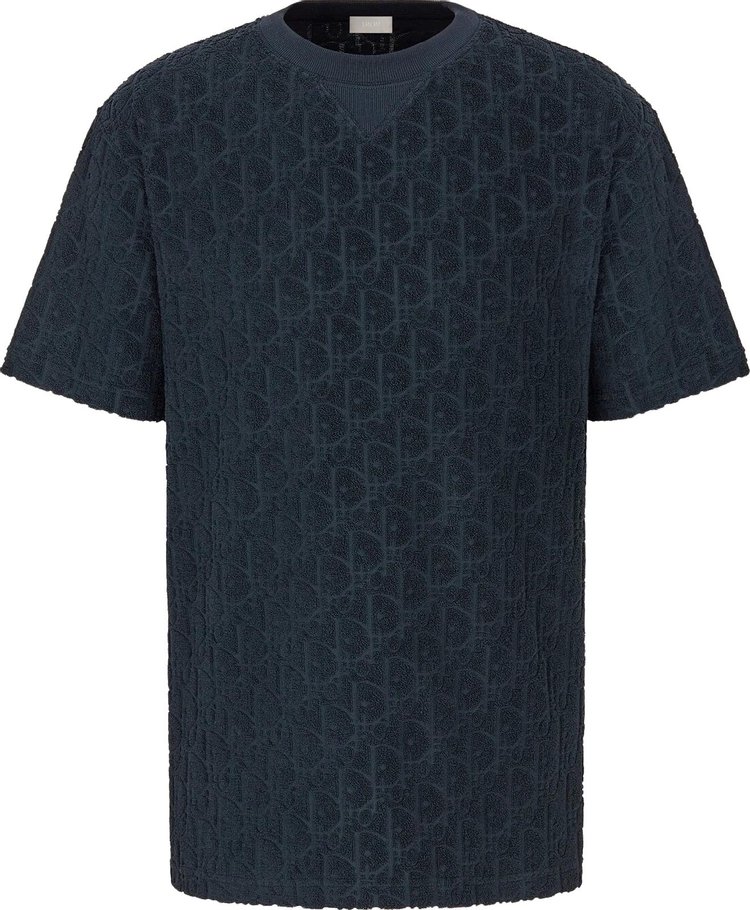 Dior Terry Oblique T-Shirt 'Navy Blue'