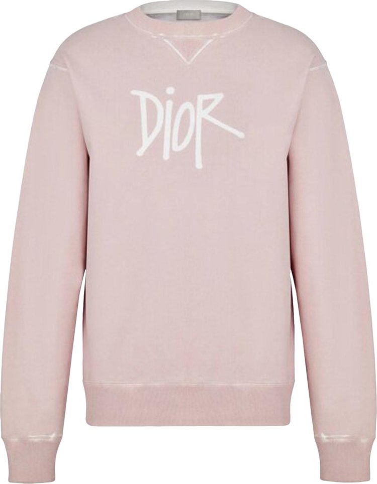 Dior x Shawn Stussy Bee Garment-Dyed Sweatshirt 'Pink'