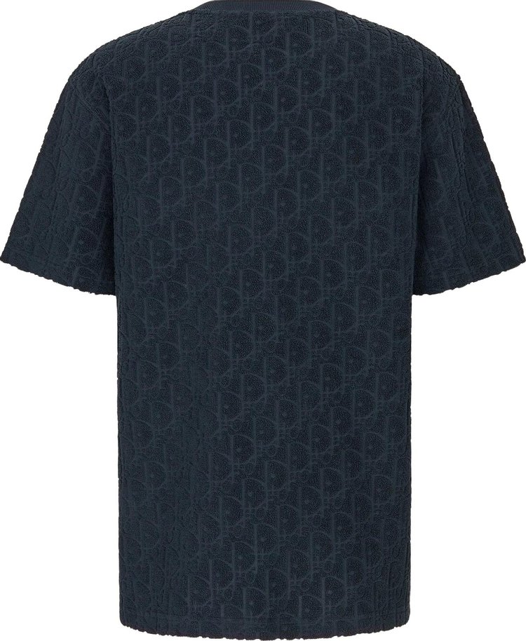 Dior Terry Oblique T Shirt Navy Blue