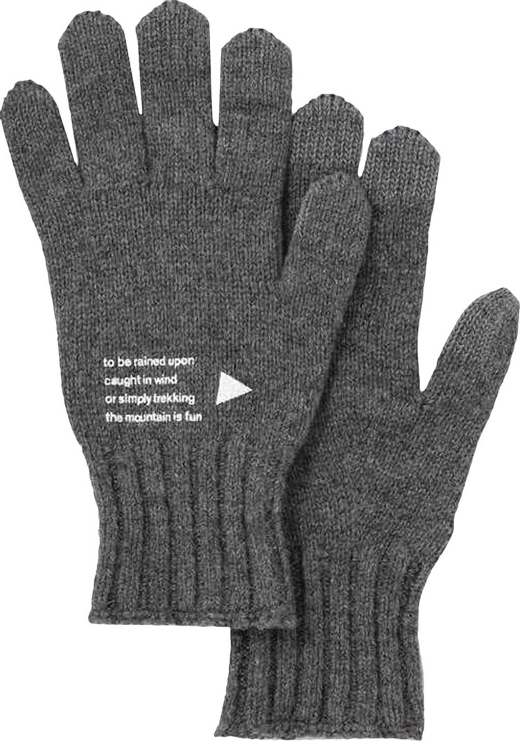 And Wander Knit Wool Gloves 'Grey'