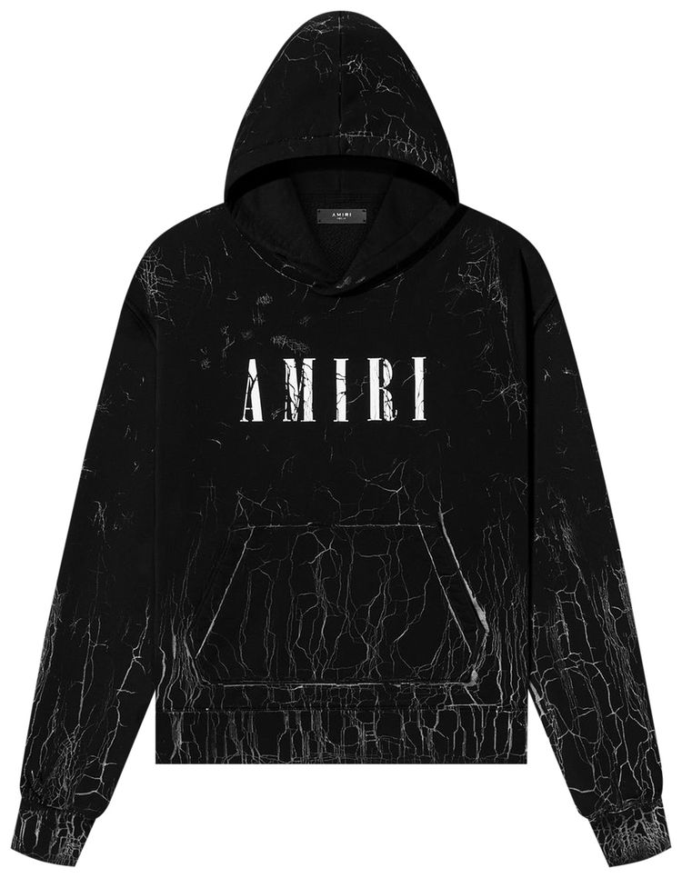 Amiri Cracked Dye Core Logo Hoodie Black