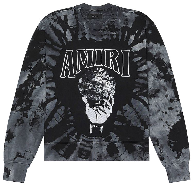 Amiri Crystal Ball Tie Dye Crewneck Black