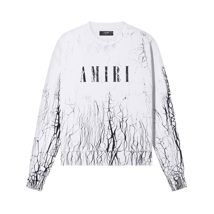 Amiri Cracked Dye Core Logo Crewneck White