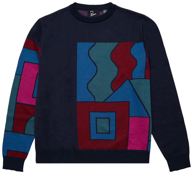 Parra Blocked Landscape Pullover Navy