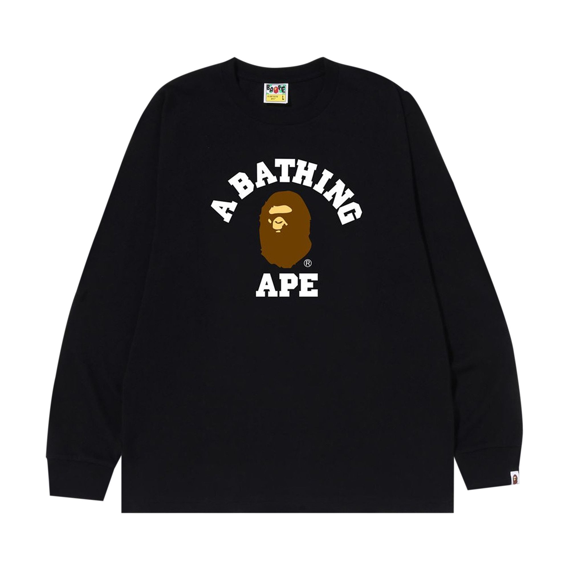 Buy BAPE College Long-Sleeve Tee 'Black' - 1I80 111 011