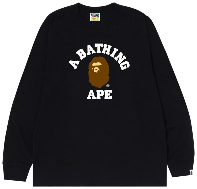 BAPE College Long Sleeve Tee Black