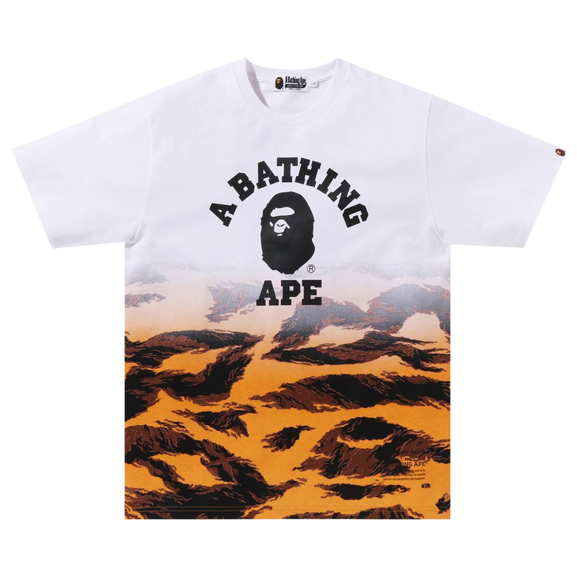 Buy BAPE Tiger Camo Gradation College Tee Orange 1I70 109 001 ORANGE GOAT