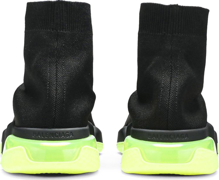 Balenciaga Speed Trainer Clear Sole   Black Yellow Fluo