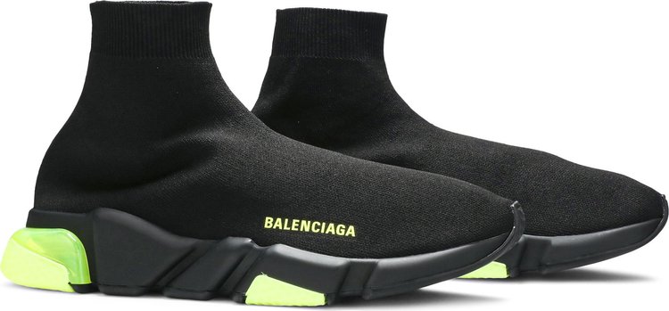 Balenciaga Speed Trainer Clear Sole   Black Yellow Fluo