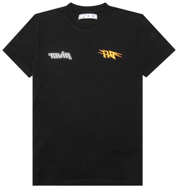 Off White Thunder Short Sleeve Slim Tee BlackYellow