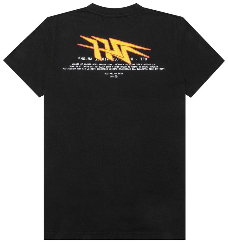 Off White Thunder Short Sleeve Slim Tee BlackYellow