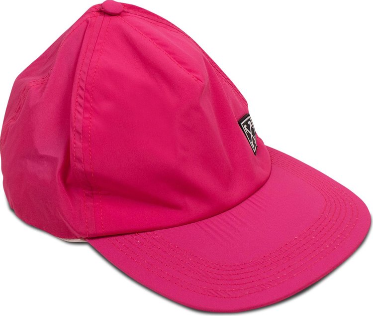 Off White Logo Patch Baseball Cap Neon Pink