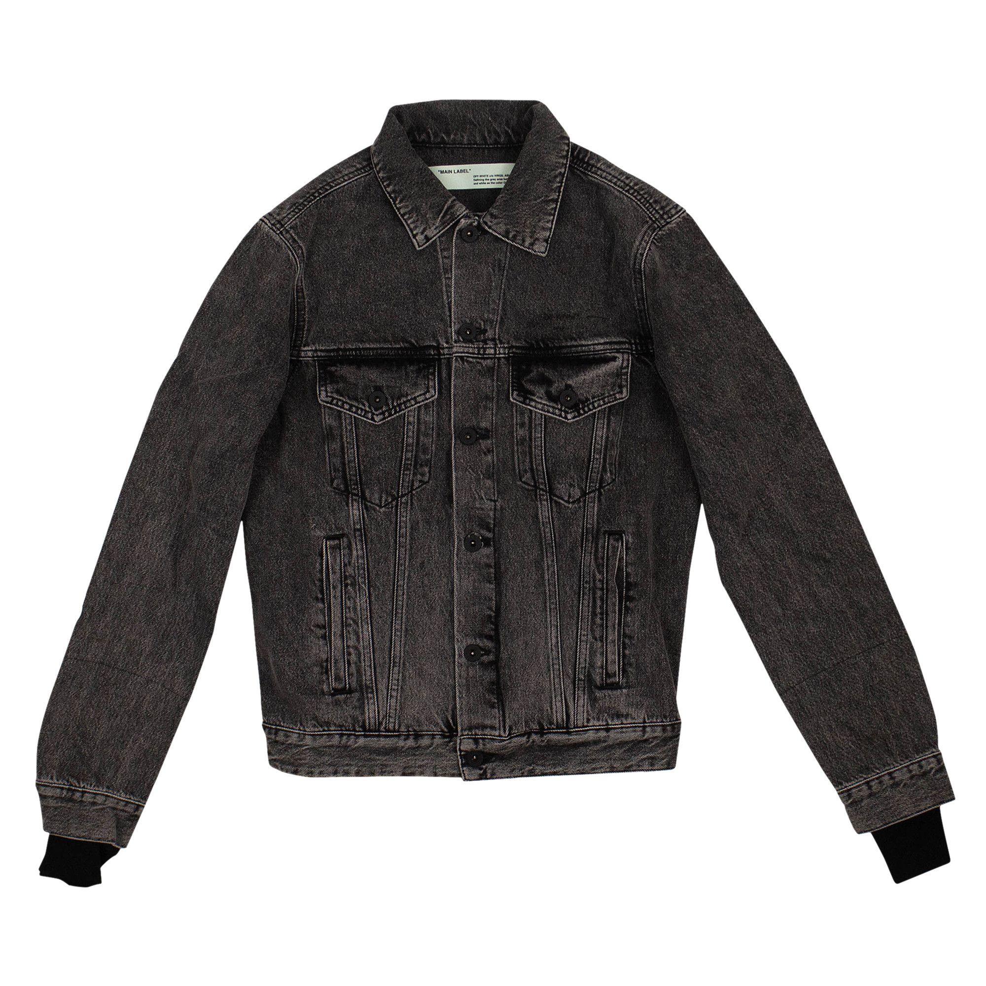 Buy Off White Denim Distressed Jacket Black OMYE019R19C270120888 GOAT