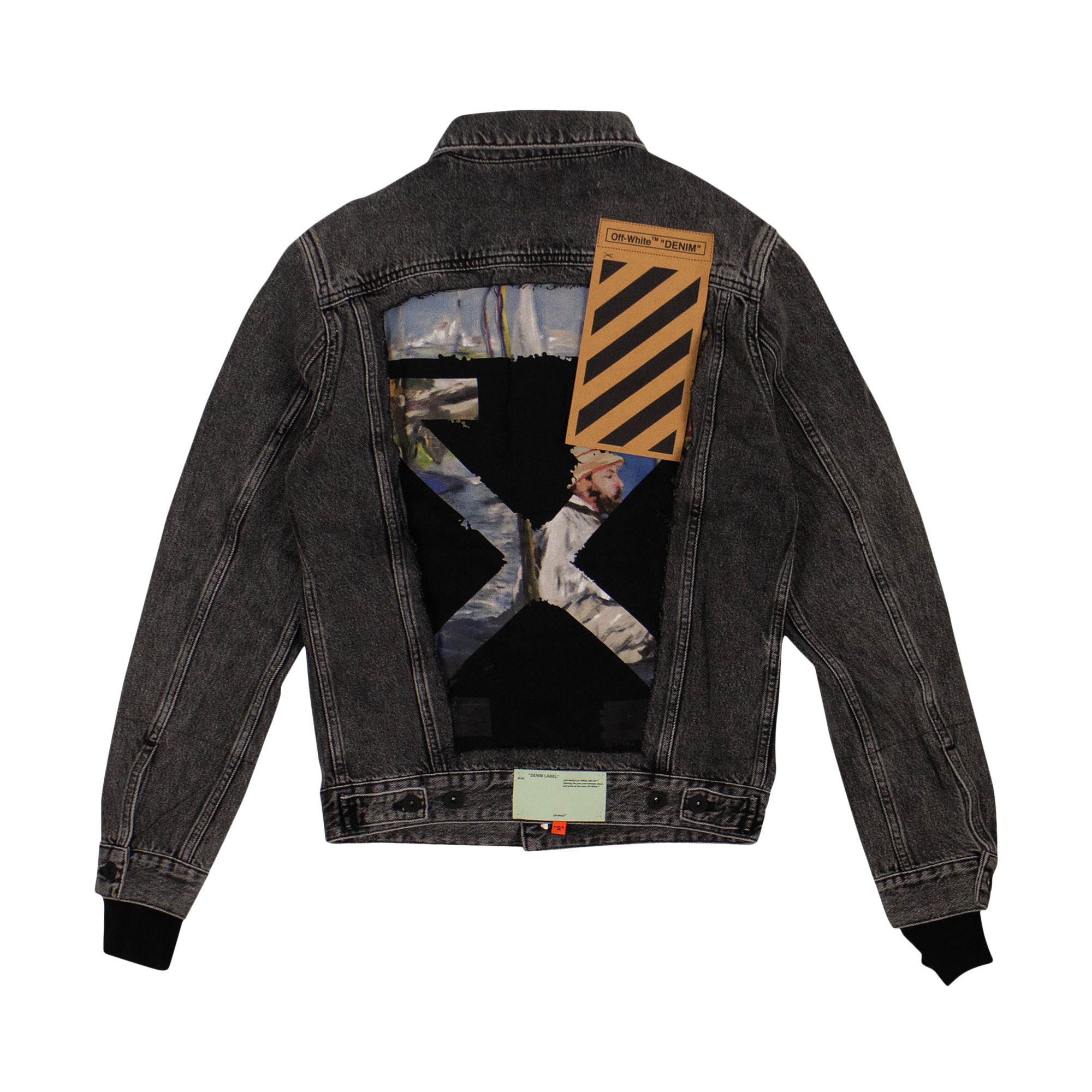 Black off white jean jacket clearance