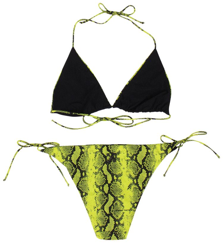 Off White Python Print Bikini Neon Green