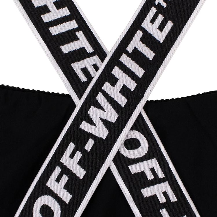 Off White Logo Strap One Piece Swimsuit Black
