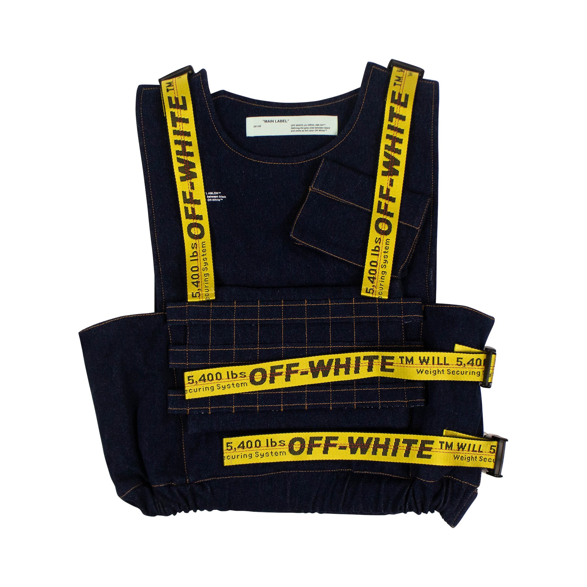 Off-White Denim Technical Strap Vest Jacket 'Blue' | GOAT