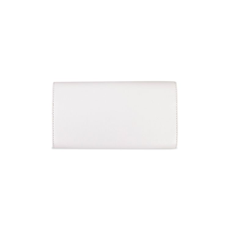 Off White Leather Logo Long Wallet White