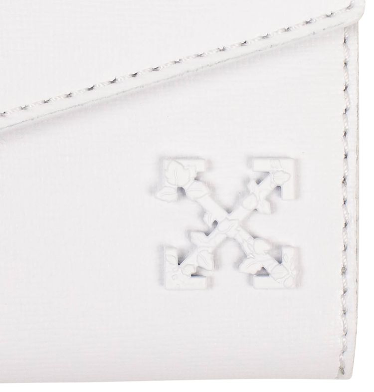 Off White Leather Logo Long Wallet White