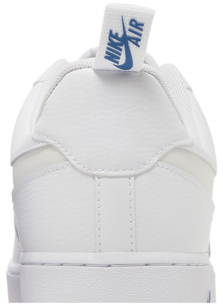 Nike Air Force 1 07 LV8 Reflective Swoosh   White Dark Marina Blue